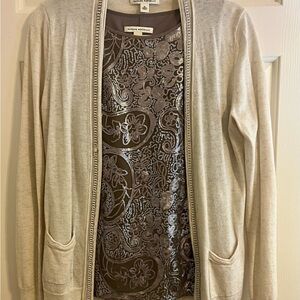 Banana Republic Cream Cardigan with Sequin Shell